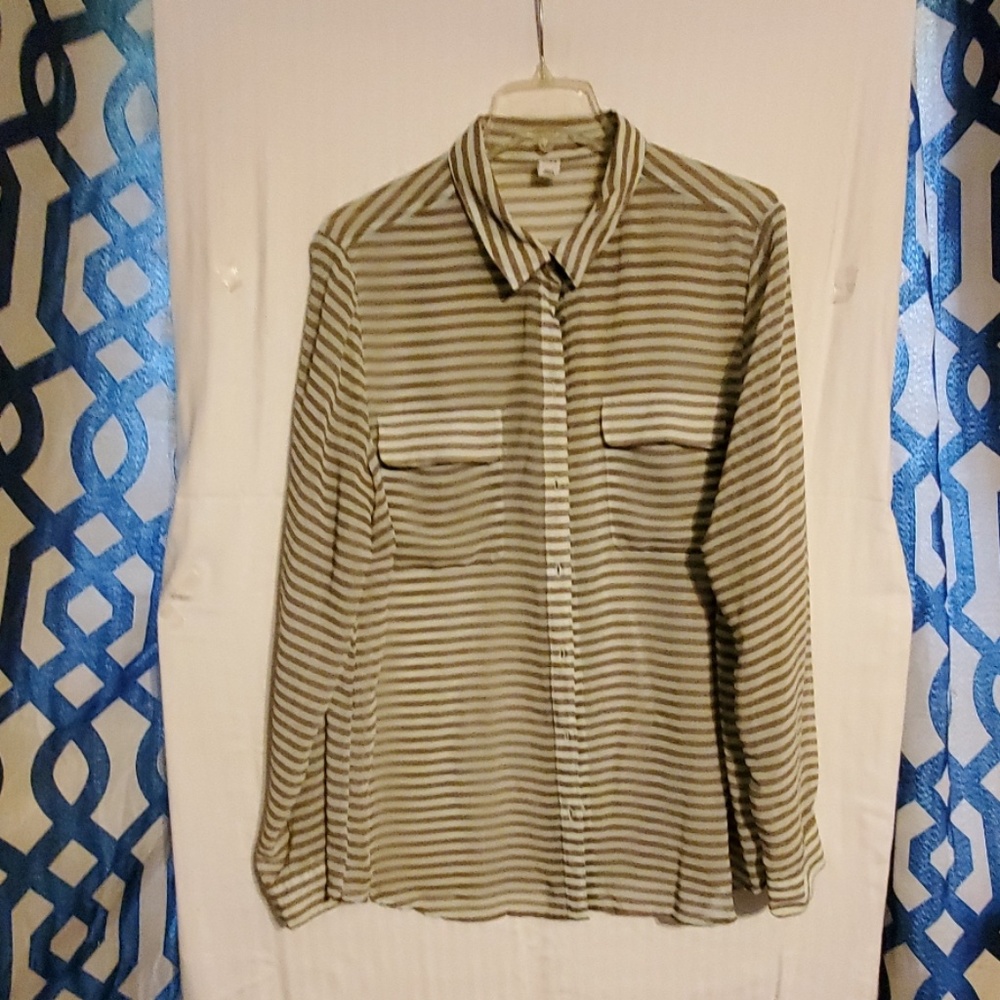 Old Navy Sheer Stripped Blouse
